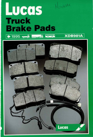 Lucas Truck Brake Pads Parts Catalogue XDB981A 1995 PDF EBook Instant Download