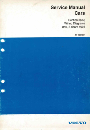 Volvo 850 5 Door Estate Wiring Diagram Manual 1993 TP3901031 PDF EBook Instant Download