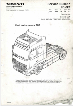 Volvo Trucks Brakes Service Bulletin Manual PDF EBook Instant Download