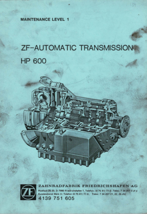 ZF Automatic Transmission HP600 Maintenance Level 1 Manual 4139751605 1984 PDF EBook Instant Download