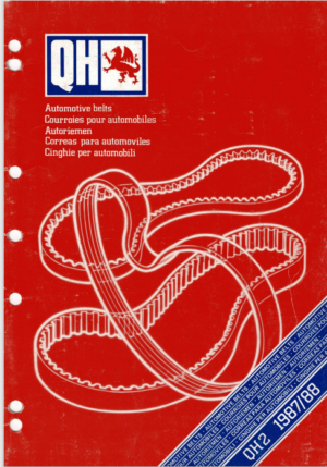 Quinton Hazell Automotive Belts Parts Catalogue QH2 1988 PDF EBook Instant Download