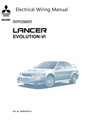 Mitsubishi Lancer Evo VI Electrical Wiring Manual 1999 S9806CNCP9A-A PDF EBook Instant Download