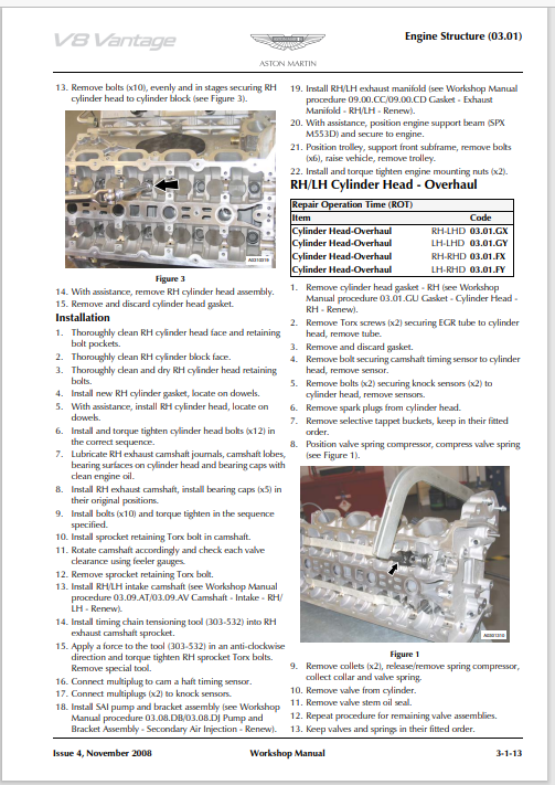 Aston Martin V8 Vantage Workshop Manual Issue 6 2010 PDF EBook Instant ...