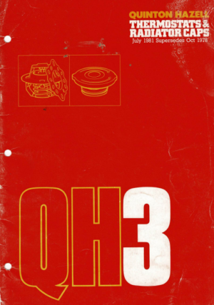 Quinton Hazell Thermostats And Radiator Caps Parts Catalogue QH3 1981 PDF EBook Instant Download