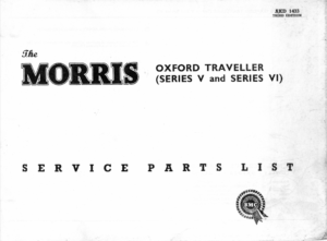 Morris Oxford Traveller Series V And VI Parts Catalogue AKD1433 Third PDF EBook Instant Download