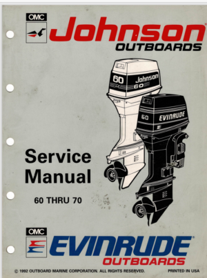 Johnson Evinrude 60 Thru 70 Outboard Motor Service Manual 508284 1992 PDF EBook Instant Download