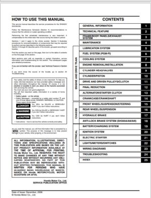 Honda SH300i Service Manual 2006 PDF EBook Instant Download