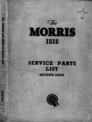 Morris Isis Traveller Service Parts List AKD1050 PDF EBook Instant Download