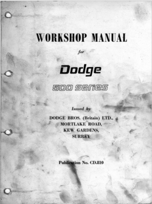 Dodge Truck 500 Series Workshop Manual CD810 1965 PDF EBook Instant Download