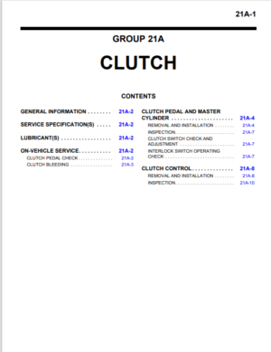 Mitsubishi Evo X Service Manual Clutch And Clutch Overhaul Section 21A 21B PDF EBook Instant Download
