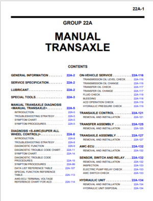 Mitsubishi Evo X Service Manual For Manual Transaxle Section 22A PDF EBook Instant Download