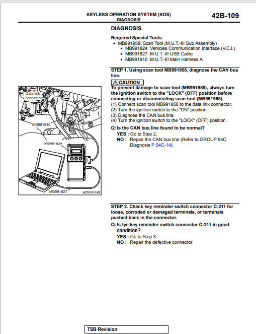Keyless Operation System Mitsubishi Evo X Service Manual KOS Keyless Operation System Section ...