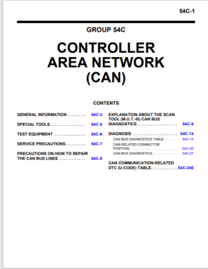 Mitsubishi Evo X Service Manual CAN Controller Area Network Section 54C PDF EBook Instant Download