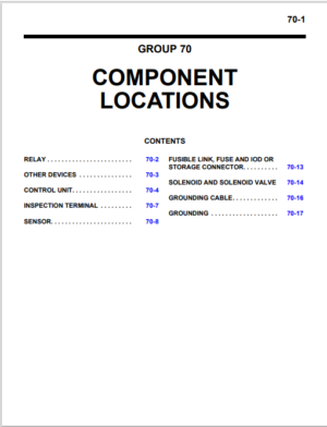 Mitsubishi Evo X Service Manual Component Locations Section 70 PDF EBook Instant Download