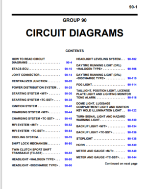 Mitsubishi Evo X Service Manual Circuit Diagrams Section 90 PDF EBook Instant Download