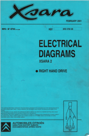 Citroen Xsara Wiring Diagrams Manual RHD 2001 BRE0799GB PDF EBook Instant Download