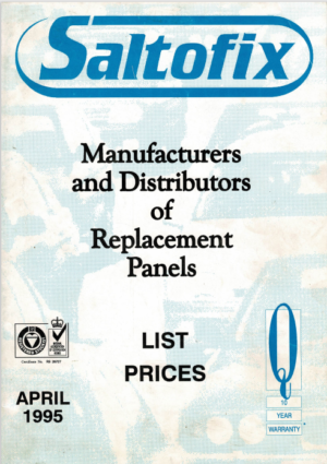 Saltofix Replacement Panels Parts Catalogue Price List 1995 PDF EBook Instant Download