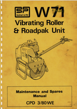 Stothert And Pitt W71 Vibrating Roller And Roadpak Unit Maintenance And Spares CPD380WE PDF EBook Instant Download