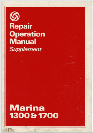 Morris Marina 1300 1700 Repair Manual Supplement AKM3660/1 PDF EBook Instant Download