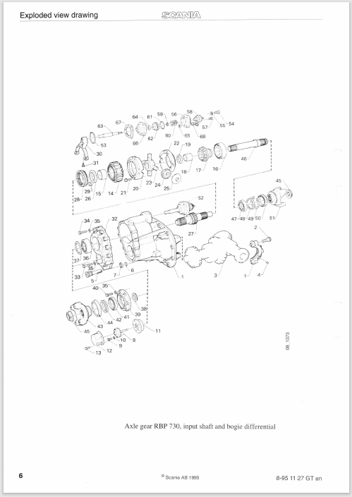 Scania Axle Gear RBP730 Work Description Service Manual 1995 ...