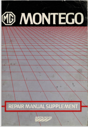 MG Montego Repair Workshop Manual Supplement 1984 AKM5435/1 PDF EBook Instant Download