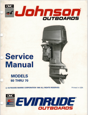 Johnson Evinrude 60 Thru 70 Outboard Motor Service Manual 1990 507948 PDF EBook Instant Download