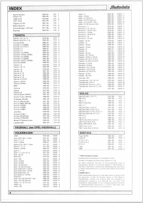 Autodata Technical Data Manual 1990 1000 5013381005637 PDF EBook ...