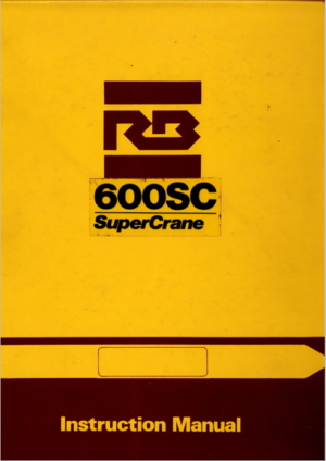 Royston Bucyrus 600SC Supercrane Instruction Manual 1980s PDF EBook Instant Download
