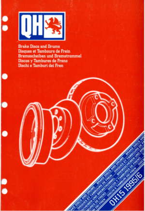 Quinton Hazell Brake Discs And Drums Parts Catalogue QH15 1996 PDF EBook Instant Download
