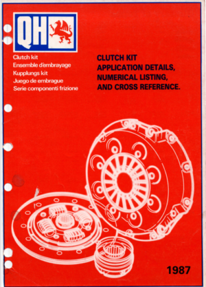 QH Clutch Kit Application Details Parts Catalogue 1987 PDF EBook Instant Download