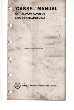 Cassel Manual Of Heat Treatment And Casehardening 7th Edition 1964 PDF EBook Instant Download