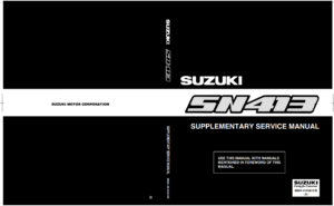 Suzuki Jimny SN413 Supplementary Service Manual 2001 9950181A0001E PDF EBook Instant Download