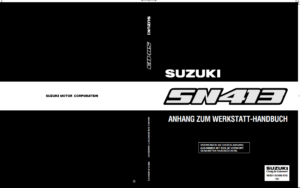 Suzuki Jimny SN413 Supplementary Service Manual German 2001 9950181A0001G PDF EBook Instant Download