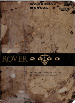 Rover 2000 Workshop Manual 1st Edition 1963 TP337 PDF EBook Instant Download