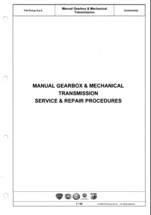 Fiat Manual Gearbox And Mechanical Service And Repair Procedures 2008 PDF EBook Instant Download