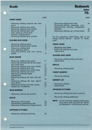 Fiat Scudo Bodywork Workshop Manual 1998 PDF EBook Instant Download