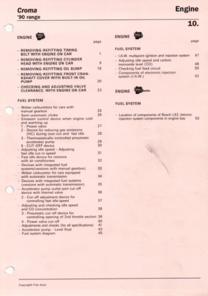 Fiat Croma 90 Range Engine Workshop Manual 1990 PDF EBook Instant Download