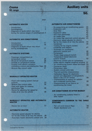 Fiat Croma 90 Range Auxiliary Units Workshop Manual 1990 PDF EBook Instant Download