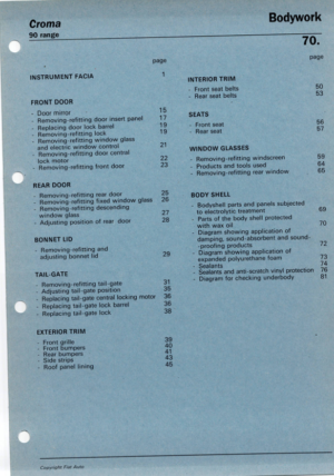 Fiat Croma 90 Range Bodywork Workshop Manual 1990 PDF EBook Instant Download