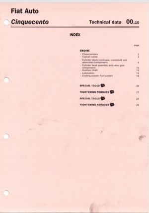 Fiat Cinquecento Clutch Gearbox And Differential Workshop Manual 1992 PDF EBook Instant Download