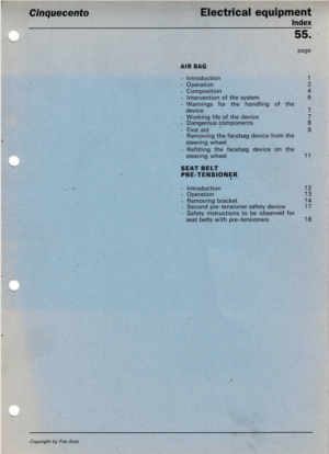 Fiat Cinquecento Electrical System Workshop Manual 1992 PDF EBook Instant Download