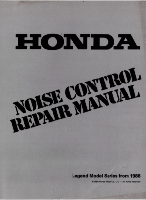 Honda Legend Noise Control Repair Workshop Manual 1988 A3508902 E2068 PDF EBook Instant Download