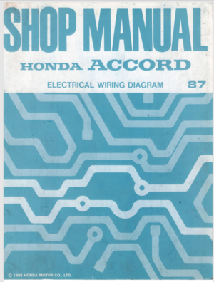 Honda Accord Electrical Wiring Workshop Manual 1988 A13008802H 62SE361 PDF EBook Instant Download