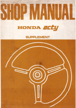 Honda Acty Workshop Manual Supplement PDF EBook Instant Download