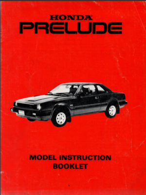 Honda Prelude Model Instruction Booklet PDF EBook Instant Download