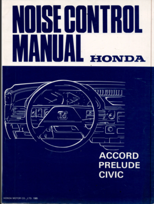 Honda Accord Prelude Civic Noise Control Workshop Manual 1985 RM25006 PDF EBook Instant Download