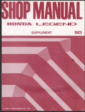 Honda Legend Workshop Manual Supplement 1990 A9008912L 62SG922 PDF EBook Instant Download