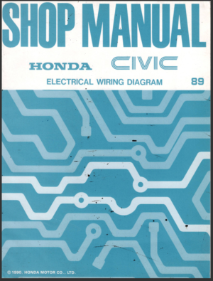 Honda Civic Electrical Wiring Diagram Repair Workshop Manual 1989 A10009004K PDF EBook Instant Download