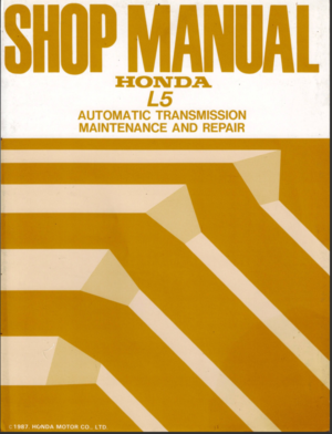 Honda L5 4WD Automatic Transmission Repair Workshop Manual 1987 A10008711J PDF EBook Instant Download