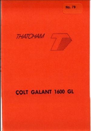 Colt Galant 1600GL Thatcham Repair Times Catalogue 1981 No 79 PDF Ebook Instant Download